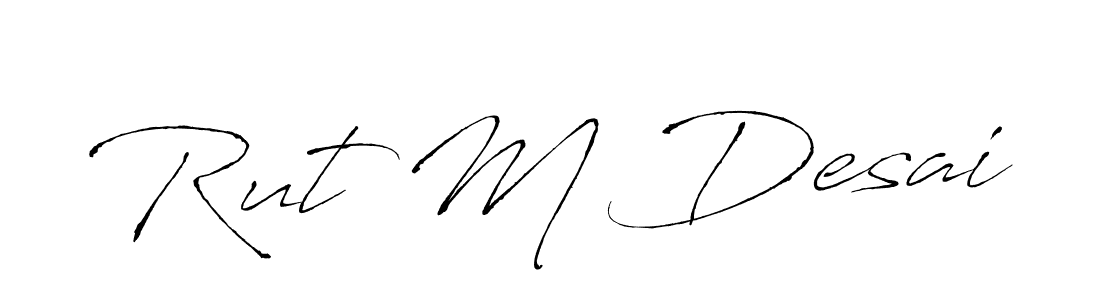 Make a beautiful signature design for name Rut M Desai. With this signature (Antro_Vectra) style, you can create a handwritten signature for free. Rut M Desai signature style 6 images and pictures png