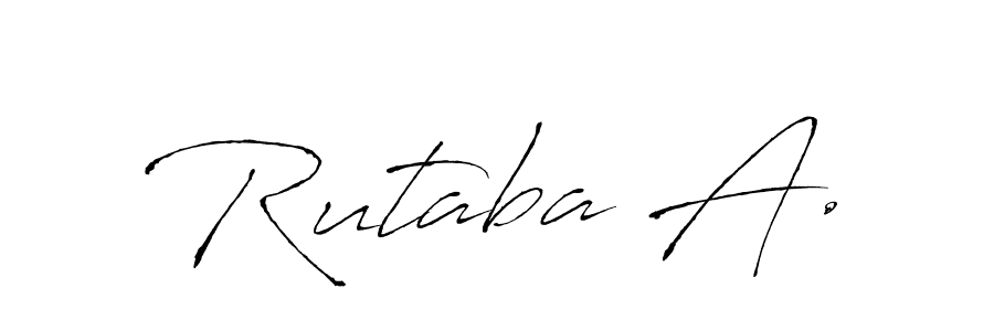 Antro_Vectra is a professional signature style that is perfect for those who want to add a touch of class to their signature. It is also a great choice for those who want to make their signature more unique. Get Rutaba A. name to fancy signature for free. Rutaba A. signature style 6 images and pictures png