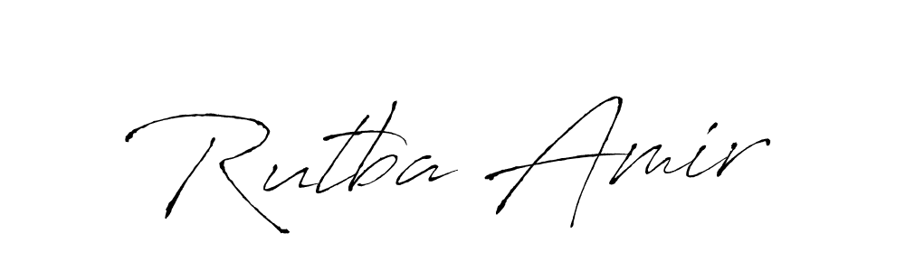 You should practise on your own different ways (Antro_Vectra) to write your name (Rutba Amir) in signature. don't let someone else do it for you. Rutba Amir signature style 6 images and pictures png