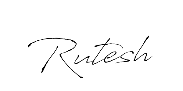 Make a beautiful signature design for name Rutesh. With this signature (Antro_Vectra) style, you can create a handwritten signature for free. Rutesh signature style 6 images and pictures png