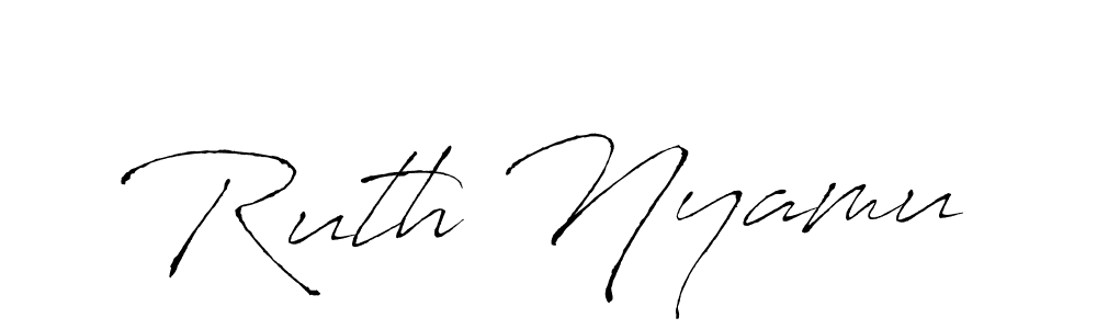 Make a beautiful signature design for name Ruth Nyamu. With this signature (Antro_Vectra) style, you can create a handwritten signature for free. Ruth Nyamu signature style 6 images and pictures png