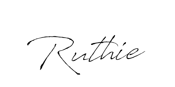 Ruthie stylish signature style. Best Handwritten Sign (Antro_Vectra) for my name. Handwritten Signature Collection Ideas for my name Ruthie. Ruthie signature style 6 images and pictures png