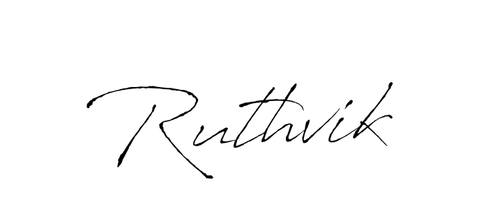 How to make Ruthvik name signature. Use Antro_Vectra style for creating short signs online. This is the latest handwritten sign. Ruthvik signature style 6 images and pictures png