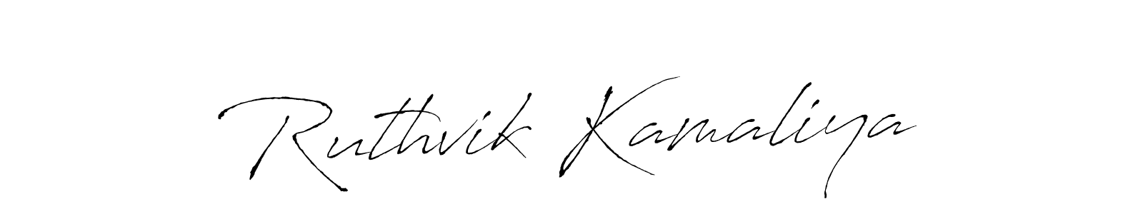 How to make Ruthvik Kamaliya signature? Antro_Vectra is a professional autograph style. Create handwritten signature for Ruthvik Kamaliya name. Ruthvik Kamaliya signature style 6 images and pictures png