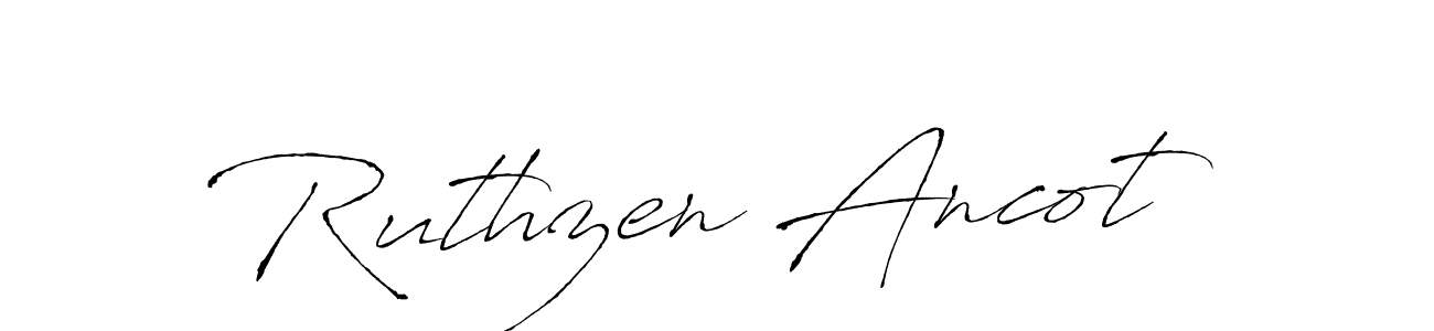 How to make Ruthzen Ancot name signature. Use Antro_Vectra style for creating short signs online. This is the latest handwritten sign. Ruthzen Ancot signature style 6 images and pictures png