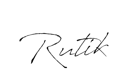How to make Rutik signature? Antro_Vectra is a professional autograph style. Create handwritten signature for Rutik name. Rutik signature style 6 images and pictures png