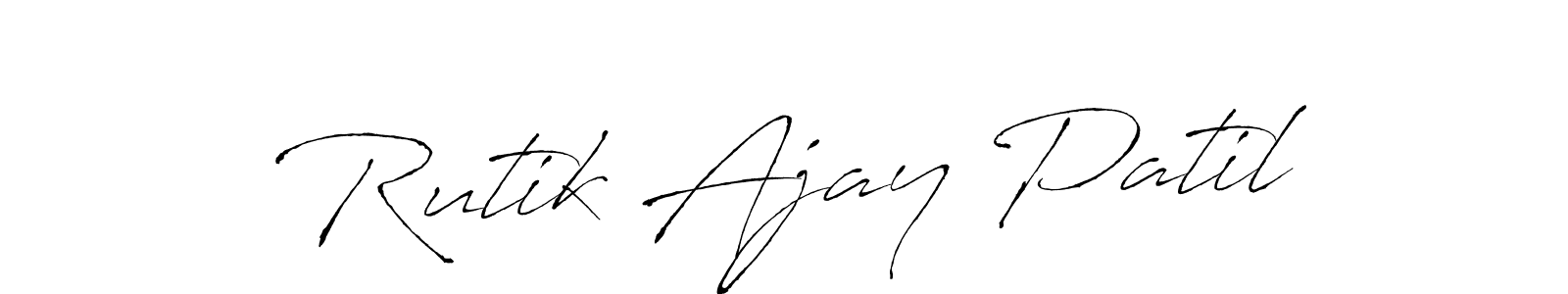 Also we have Rutik Ajay Patil name is the best signature style. Create professional handwritten signature collection using Antro_Vectra autograph style. Rutik Ajay Patil signature style 6 images and pictures png