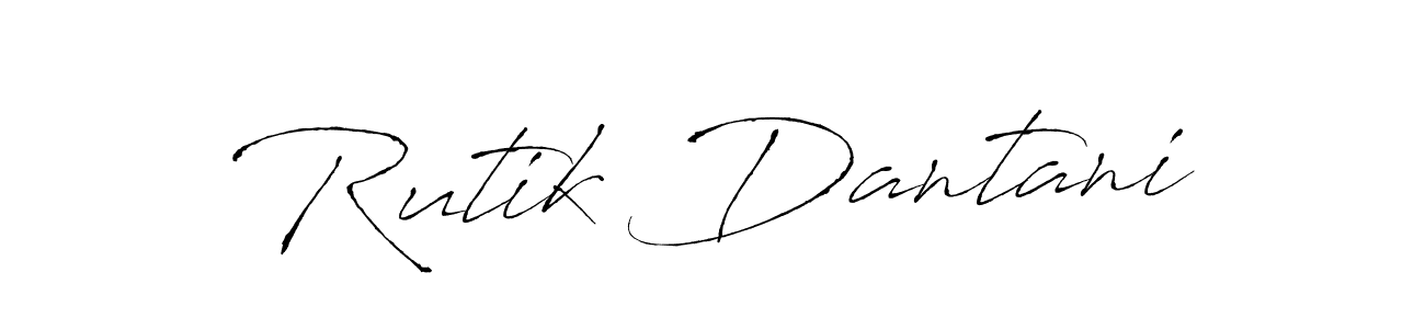 How to make Rutik Dantani name signature. Use Antro_Vectra style for creating short signs online. This is the latest handwritten sign. Rutik Dantani signature style 6 images and pictures png