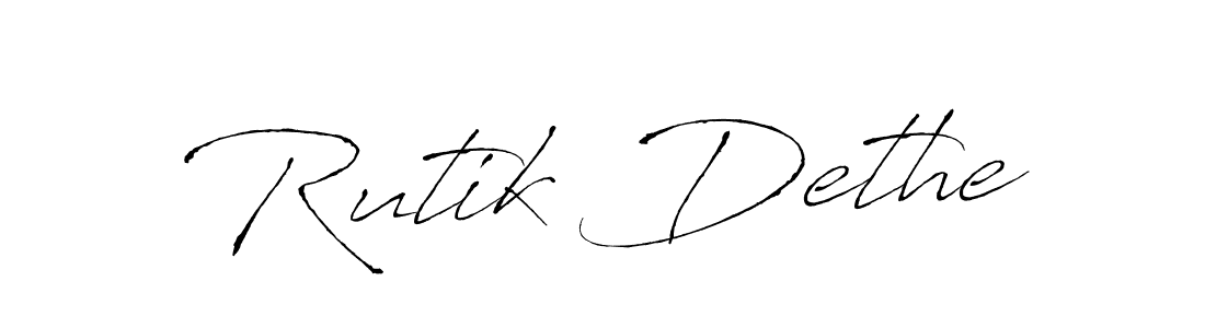 This is the best signature style for the Rutik Dethe name. Also you like these signature font (Antro_Vectra). Mix name signature. Rutik Dethe signature style 6 images and pictures png