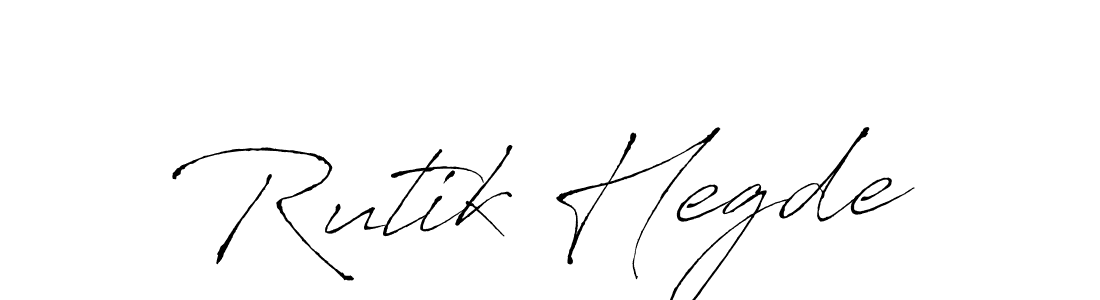 Make a beautiful signature design for name Rutik Hegde. With this signature (Antro_Vectra) style, you can create a handwritten signature for free. Rutik Hegde signature style 6 images and pictures png