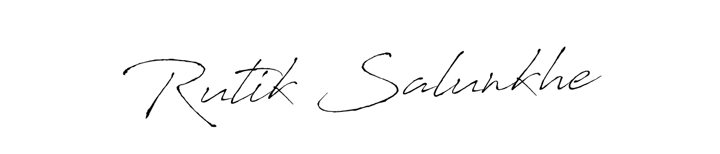 Design your own signature with our free online signature maker. With this signature software, you can create a handwritten (Antro_Vectra) signature for name Rutik Salunkhe. Rutik Salunkhe signature style 6 images and pictures png