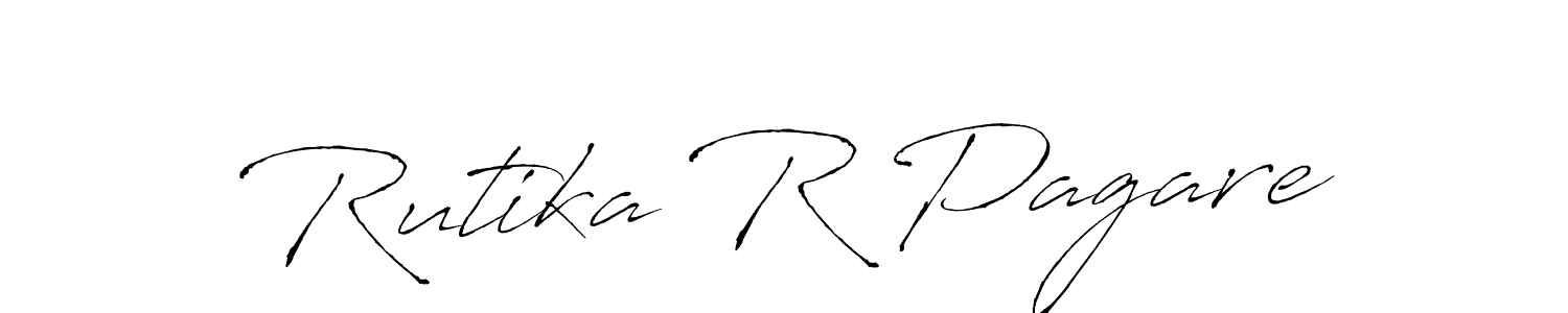 How to make Rutika R Pagare name signature. Use Antro_Vectra style for creating short signs online. This is the latest handwritten sign. Rutika R Pagare signature style 6 images and pictures png