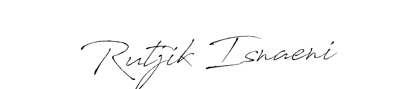 Create a beautiful signature design for name Rutjik Isnaeni. With this signature (Antro_Vectra) fonts, you can make a handwritten signature for free. Rutjik Isnaeni signature style 6 images and pictures png
