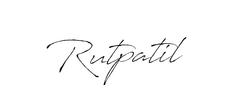 Make a beautiful signature design for name Rutpatil. With this signature (Antro_Vectra) style, you can create a handwritten signature for free. Rutpatil signature style 6 images and pictures png