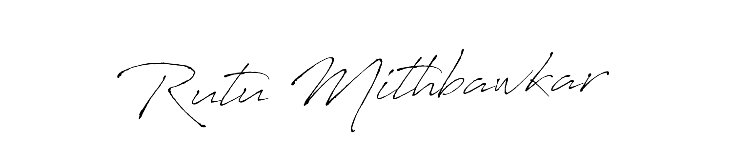 How to make Rutu Mithbawkar name signature. Use Antro_Vectra style for creating short signs online. This is the latest handwritten sign. Rutu Mithbawkar signature style 6 images and pictures png