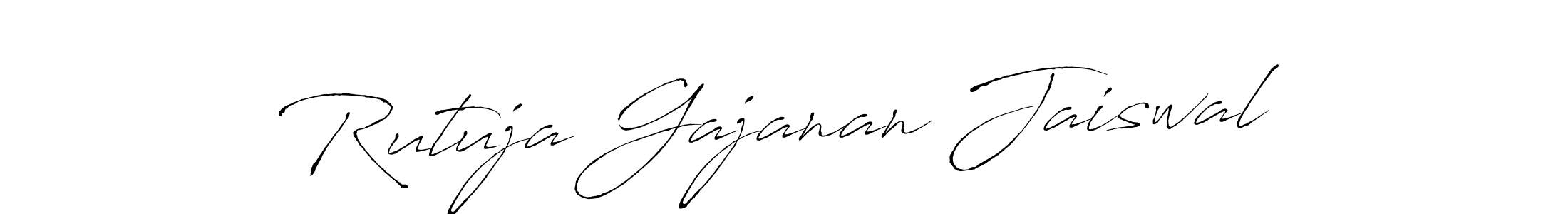 Rutuja Gajanan Jaiswal stylish signature style. Best Handwritten Sign (Antro_Vectra) for my name. Handwritten Signature Collection Ideas for my name Rutuja Gajanan Jaiswal. Rutuja Gajanan Jaiswal signature style 6 images and pictures png