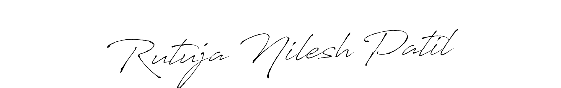 How to make Rutuja Nilesh Patil name signature. Use Antro_Vectra style for creating short signs online. This is the latest handwritten sign. Rutuja Nilesh Patil signature style 6 images and pictures png