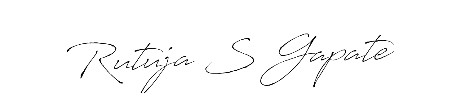 Make a beautiful signature design for name Rutuja S Gapate. With this signature (Antro_Vectra) style, you can create a handwritten signature for free. Rutuja S Gapate signature style 6 images and pictures png