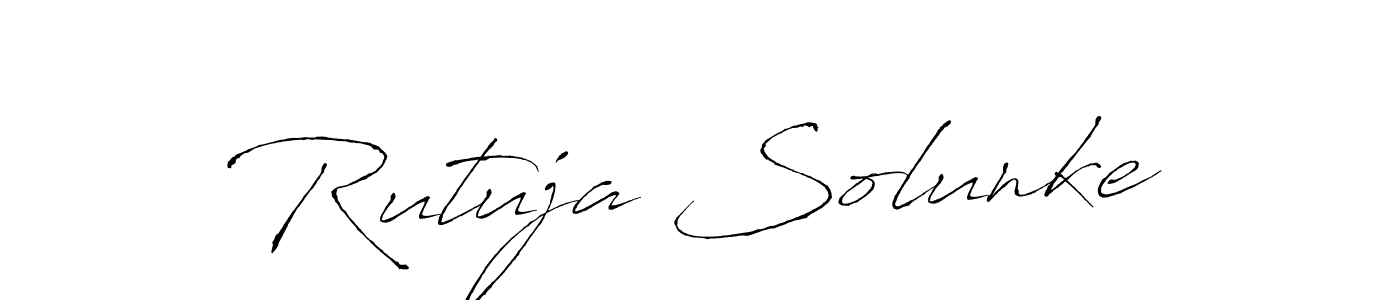 Make a beautiful signature design for name Rutuja Solunke. With this signature (Antro_Vectra) style, you can create a handwritten signature for free. Rutuja Solunke signature style 6 images and pictures png