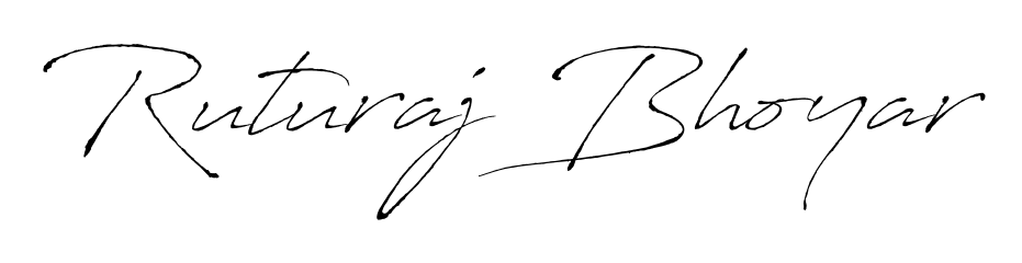 Give your name Ruturaj Bhoyar an exquisite flair with the Antro_Vectra script font. Ideal for contracts, resumes, and formal letterheads. Ruturaj Bhoyar signature style 6 images and pictures png