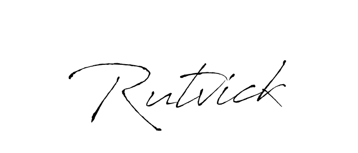 Create a beautiful signature design for name Rutvick. With this signature (Antro_Vectra) fonts, you can make a handwritten signature for free. Rutvick signature style 6 images and pictures png