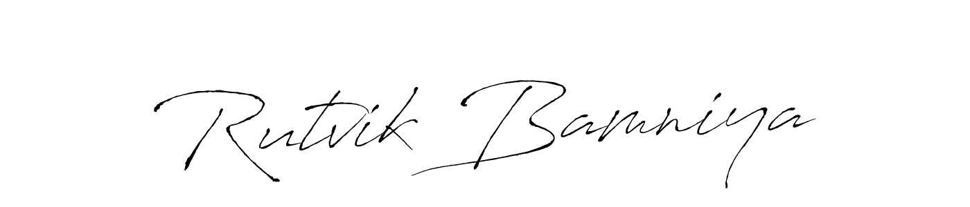 Design your own signature with our free online signature maker. With this signature software, you can create a handwritten (Antro_Vectra) signature for name Rutvik Bamniya. Rutvik Bamniya signature style 6 images and pictures png