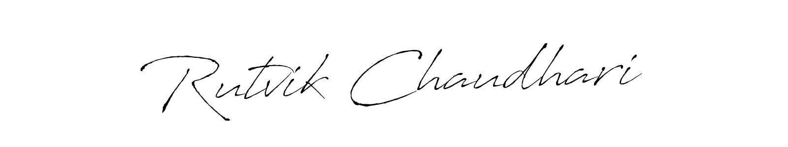 Create a beautiful signature design for name Rutvik Chaudhari. With this signature (Antro_Vectra) fonts, you can make a handwritten signature for free. Rutvik Chaudhari signature style 6 images and pictures png