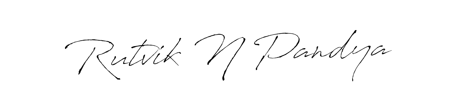 Also You can easily find your signature by using the search form. We will create Rutvik N Pandya name handwritten signature images for you free of cost using Antro_Vectra sign style. Rutvik N Pandya signature style 6 images and pictures png