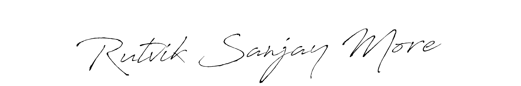 Antro_Vectra is a professional signature style that is perfect for those who want to add a touch of class to their signature. It is also a great choice for those who want to make their signature more unique. Get Rutvik Sanjay More name to fancy signature for free. Rutvik Sanjay More signature style 6 images and pictures png