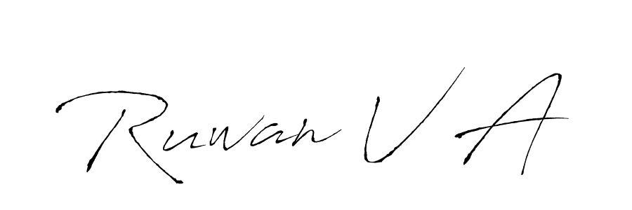 Create a beautiful signature design for name Ruwan V A. With this signature (Antro_Vectra) fonts, you can make a handwritten signature for free. Ruwan V A signature style 6 images and pictures png