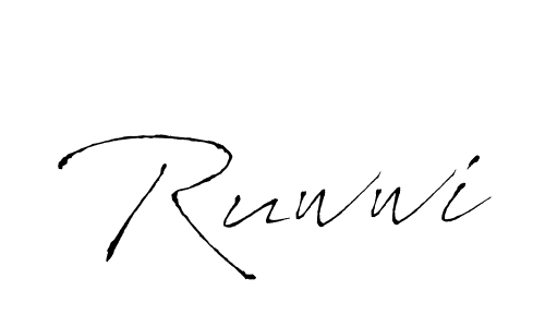 Make a beautiful signature design for name Ruwwi. With this signature (Antro_Vectra) style, you can create a handwritten signature for free. Ruwwi signature style 6 images and pictures png