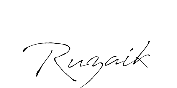 How to make Ruzaik name signature. Use Antro_Vectra style for creating short signs online. This is the latest handwritten sign. Ruzaik signature style 6 images and pictures png