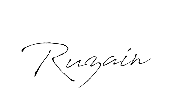 Use a signature maker to create a handwritten signature online. With this signature software, you can design (Antro_Vectra) your own signature for name Ruzain. Ruzain signature style 6 images and pictures png
