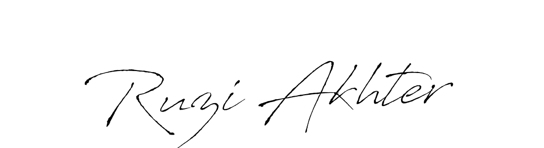 Make a beautiful signature design for name Ruzi Akhter. With this signature (Antro_Vectra) style, you can create a handwritten signature for free. Ruzi Akhter signature style 6 images and pictures png