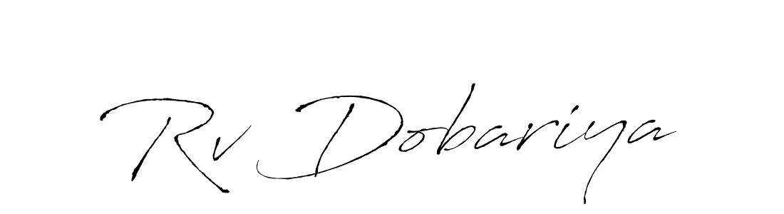 The best way (Antro_Vectra) to make a short signature is to pick only two or three words in your name. The name Rv Dobariya include a total of six letters. For converting this name. Rv Dobariya signature style 6 images and pictures png