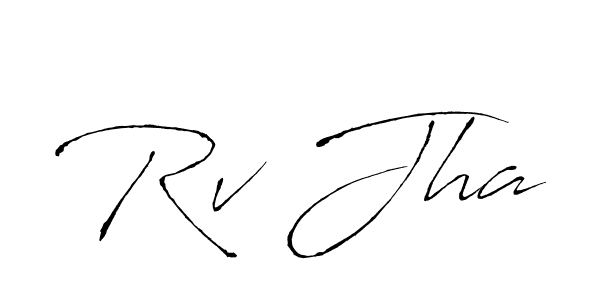 Create a beautiful signature design for name Rv Jha. With this signature (Antro_Vectra) fonts, you can make a handwritten signature for free. Rv Jha signature style 6 images and pictures png