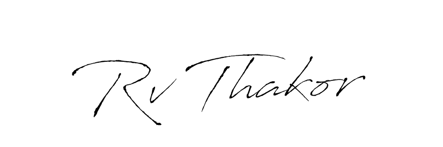 Also You can easily find your signature by using the search form. We will create Rv Thakor name handwritten signature images for you free of cost using Antro_Vectra sign style. Rv Thakor signature style 6 images and pictures png