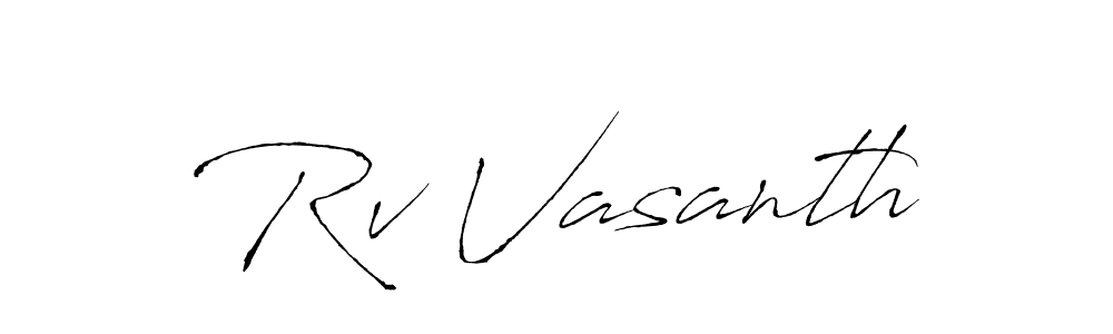Rv Vasanth stylish signature style. Best Handwritten Sign (Antro_Vectra) for my name. Handwritten Signature Collection Ideas for my name Rv Vasanth. Rv Vasanth signature style 6 images and pictures png