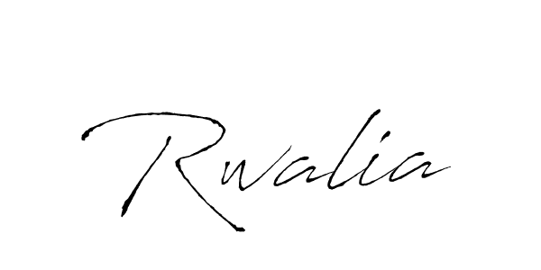 Use a signature maker to create a handwritten signature online. With this signature software, you can design (Antro_Vectra) your own signature for name Rwalia. Rwalia signature style 6 images and pictures png