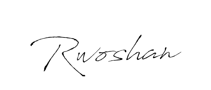 Use a signature maker to create a handwritten signature online. With this signature software, you can design (Antro_Vectra) your own signature for name Rwoshan. Rwoshan signature style 6 images and pictures png