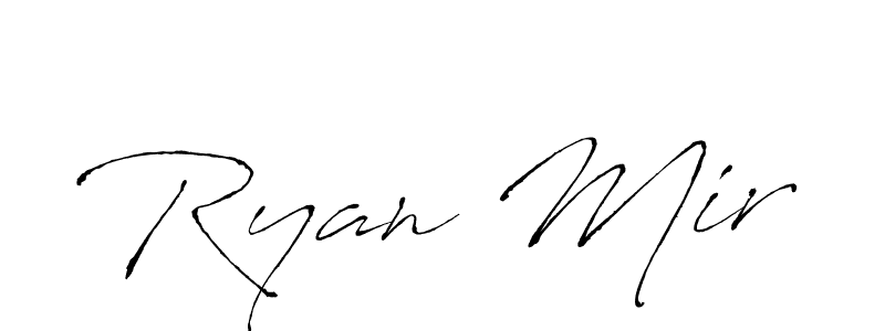 How to make Ryan Mir name signature. Use Antro_Vectra style for creating short signs online. This is the latest handwritten sign. Ryan Mir signature style 6 images and pictures png