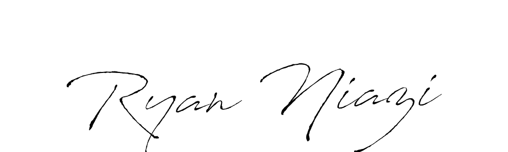 How to make Ryan Niazi name signature. Use Antro_Vectra style for creating short signs online. This is the latest handwritten sign. Ryan Niazi signature style 6 images and pictures png