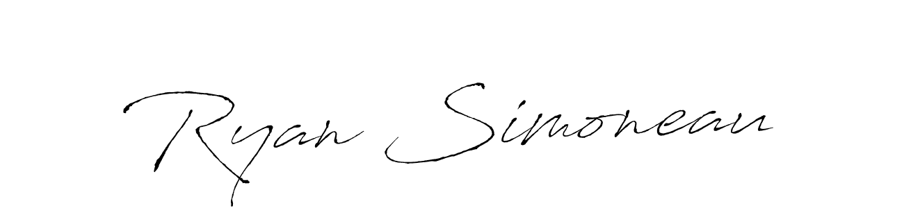 Ryan Simoneau stylish signature style. Best Handwritten Sign (Antro_Vectra) for my name. Handwritten Signature Collection Ideas for my name Ryan Simoneau. Ryan Simoneau signature style 6 images and pictures png
