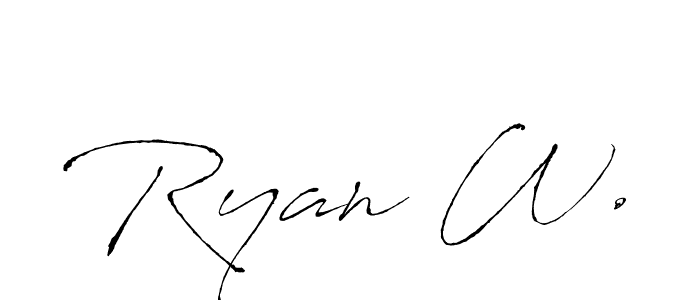 You should practise on your own different ways (Antro_Vectra) to write your name (Ryan W.) in signature. don't let someone else do it for you. Ryan W. signature style 6 images and pictures png