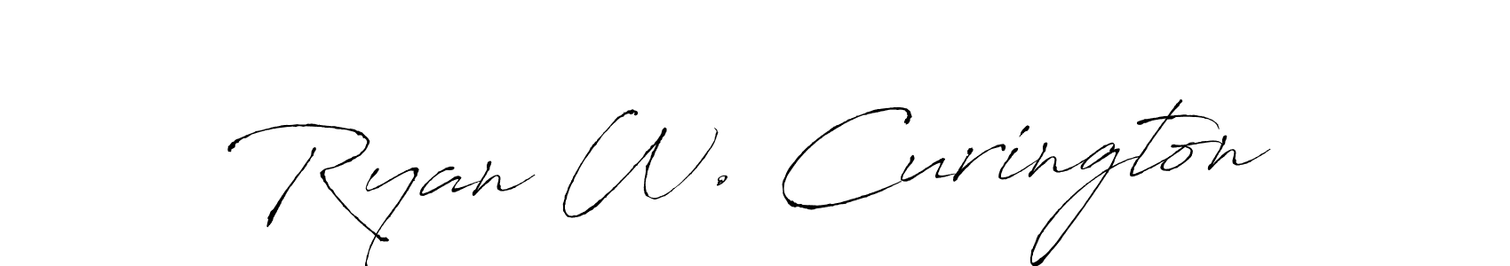 Make a beautiful signature design for name Ryan W. Curington. With this signature (Antro_Vectra) style, you can create a handwritten signature for free. Ryan W. Curington signature style 6 images and pictures png