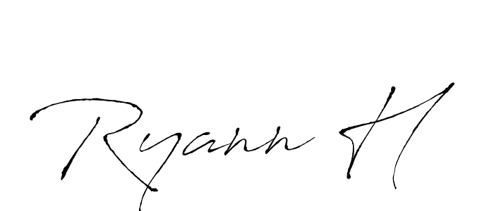 The best way (Antro_Vectra) to make a short signature is to pick only two or three words in your name. The name Ryann H include a total of six letters. For converting this name. Ryann H signature style 6 images and pictures png