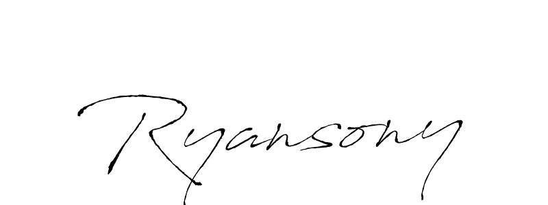 How to make Ryansony name signature. Use Antro_Vectra style for creating short signs online. This is the latest handwritten sign. Ryansony signature style 6 images and pictures png