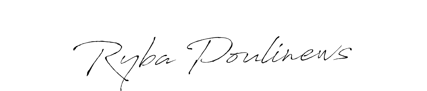 Similarly Antro_Vectra is the best handwritten signature design. Signature creator online .You can use it as an online autograph creator for name Ryba Poulinews. Ryba Poulinews signature style 6 images and pictures png