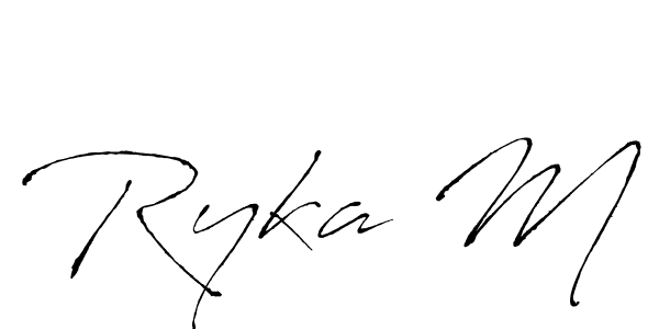 You should practise on your own different ways (Antro_Vectra) to write your name (Ryka M) in signature. don't let someone else do it for you. Ryka M signature style 6 images and pictures png