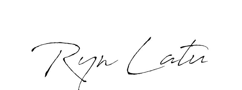 How to make Ryn Latu name signature. Use Antro_Vectra style for creating short signs online. This is the latest handwritten sign. Ryn Latu signature style 6 images and pictures png